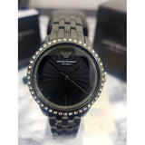 Buy Shop Emporio Armani Crystal Ceramica Black Dial Black Steel Strap Watch For Women - AR1478 USA Online