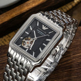 Buy Shop Emporio Armani Diego Automatic Black Dial Silver Steel Strap Watch For Men - AR60057 USA Online
