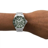 Buy Shop Emporio Armani Diver Automatic Green Dial Silver Steel Strap Watch For Men - AR60061 USA Online