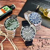 Buy Shop Emporio Armani Diver Automatic Green Dial Silver Steel Strap Watch For Men - AR60061 USA Online