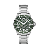 Buy Shop Emporio Armani Diver Automatic Green Dial Silver Steel Strap Watch For Men - AR60061 USA Online