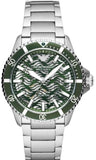 Buy Shop Emporio Armani Diver Automatic Green Dial Silver Steel Strap Watch For Men - AR60061 USA Online