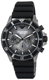 Buy Shop Emporio Armani Diver Chronograph Black Dial Black Silicon Strap Watch For Men - AR11515 USA Online