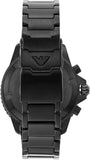 Buy Shop Emporio Armani Diver Chronograph Black Dial Black Steel Strap Watch For Men - AR11363 USA Online