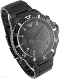 Buy Shop Emporio Armani Diver Chronograph Black Dial Black Steel Strap Watch For Men - AR11363 USA Online