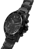 Buy Shop Emporio Armani Diver Chronograph Black Dial Black Steel Strap Watch For Men - AR11363 USA Online