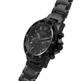 Buy Shop Emporio Armani Diver Chronograph Black Dial Black Steel Strap Watch For Men - AR11363 USA Online
