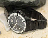 Buy Shop Emporio Armani Diver Chronograph Black Dial Black Steel Strap Watch For Men - AR80050 USA Online