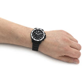 Buy Shop Emporio Armani Diver Chronograph Black Dial Black Steel Strap Watch For Men - AR80050 USA Online