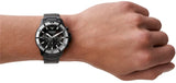 Buy Shop Emporio Armani Diver Chronograph Black Dial Black Steel Strap Watch For Men - AR80050 USA Online