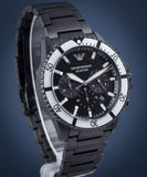 Buy Shop Emporio Armani Diver Chronograph Black Dial Black Steel Strap Watch For Men - AR80050 USA Online