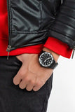 Buy Shop Emporio Armani Diver Chronograph Black Dial Black Steel Strap Watch For Men - AR80050 USA Online