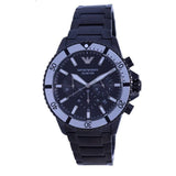 Buy Shop Emporio Armani Diver Chronograph Black Dial Black Steel Strap Watch For Men - AR80050 USA Online