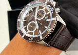 Buy Shop Emporio Armani Diver Chronograph Brown Dial Brown Leather Strap Watch For Men - AR11486 USA Online