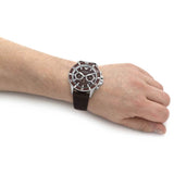 Buy Shop Emporio Armani Diver Chronograph Brown Dial Brown Leather Strap Watch For Men - AR11486 USA Online