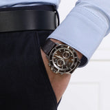 Buy Shop Emporio Armani Diver Chronograph Brown Dial Brown Leather Strap Watch For Men - AR11486 USA Online