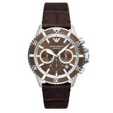 Buy Shop Emporio Armani Diver Chronograph Brown Dial Brown Leather Strap Watch For Men - AR11486 USA Online