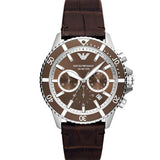 Buy Shop Emporio Armani Diver Chronograph Brown Dial Brown Leather Strap Watch For Men - AR11486 USA Online
