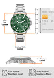 Buy Shop Emporio Armani Diver Chronograph Green Dial Silver Steel Strap Watch For Men - AR11500 USA Online