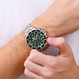 Buy Shop Emporio Armani Diver Chronograph Green Dial Silver Steel Strap Watch For Men - AR11500 USA Online