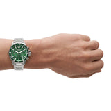 Buy Shop Emporio Armani Diver Chronograph Green Dial Silver Steel Strap Watch For Men - AR11500 USA Online