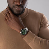 Buy Shop Emporio Armani Diver Chronograph Green Dial Silver Steel Strap Watch For Men - AR11500 USA Online