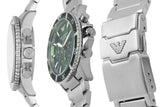 Buy Shop Emporio Armani Diver Chronograph Green Dial Silver Steel Strap Watch For Men - AR11500 USA Online