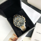 Buy Shop Emporio Armani Diver Chronograph Green Dial Two Tone Steel Strap Watch For Men - AR11361 USA Online