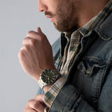 Buy Shop Emporio Armani Diver Chronograph Green Dial Two Tone Steel Strap Watch For Men - AR11361 USA Online
