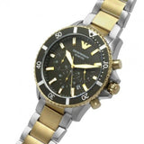 Buy Shop Emporio Armani Diver Chronograph Green Dial Two Tone Steel Strap Watch For Men - AR11361 USA Online