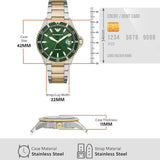 Buy Shop Emporio Armani Diver Chronograph Green Dial Two Tone Steel Strap Watch For Men - AR80063 USA Online