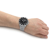 Buy Shop Emporio Armani Diver Chronograph Quartz Black Dial Silver Steel Strap Watch For Men - AR11360 USA Online