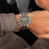 Buy Shop Emporio Armani Diver Chronograph Quartz Black Dial Silver Steel Strap Watch For Men - AR11360 USA Online