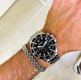 Buy Shop Emporio Armani Diver Chronograph Quartz Black Dial Silver Steel Strap Watch For Men - AR11360 USA Online
