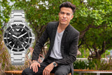 Buy Shop Emporio Armani Diver Chronograph Quartz Black Dial Silver Steel Strap Watch For Men - AR11360 USA Online