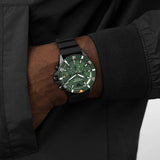 Buy Shop Emporio Armani Diver Chronograph Quartz Green Dial Black Silicon Strap Watch For Men - AR11463 USA Online