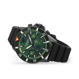 Buy Shop Emporio Armani Diver Chronograph Quartz Green Dial Black Silicon Strap Watch For Men - AR11463 USA Online