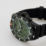 Buy Shop Emporio Armani Diver Chronograph Quartz Green Dial Black Silicon Strap Watch For Men - AR11463 USA Online