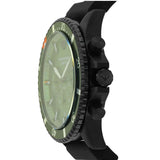 Buy Shop Emporio Armani Diver Chronograph Quartz Green Dial Black Silicon Strap Watch For Men - AR11463 USA Online