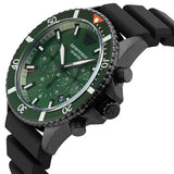 Buy Shop Emporio Armani Diver Chronograph Quartz Green Dial Black Silicon Strap Watch For Men - AR11463 USA Online