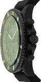Buy Shop Emporio Armani Diver Chronograph Quartz Green Dial Black Silicon Strap Watch For Men - AR11463 USA Online