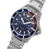 Buy Shop Emporio Armani Diver Quartz Blue Dial Silver Steel Strap Watch For Men - AR11339 USA Online