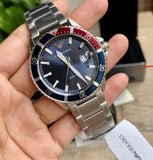 Buy Shop Emporio Armani Diver Quartz Blue Dial Silver Steel Strap Watch For Men - AR11339 USA Online