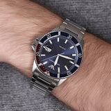 Buy Shop Emporio Armani Diver Quartz Blue Dial Silver Steel Strap Watch For Men - AR11339 USA Online