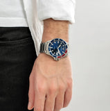Buy Shop Emporio Armani Diver Quartz Blue Dial Silver Steel Strap Watch For Men - AR11339 USA Online