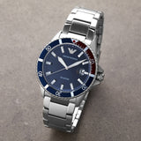 Buy Shop Emporio Armani Diver Quartz Blue Dial Silver Steel Strap Watch For Men - AR11339 USA Online