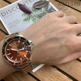 Buy Shop Emporio Armani Diver Quartz Brown Dial Two Tone Steel Strap Watch For Men - AR11340 USA Online