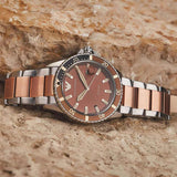 Buy Shop Emporio Armani Diver Quartz Brown Dial Two Tone Steel Strap Watch For Men - AR11340 USA Online