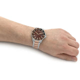 Buy Shop Emporio Armani Diver Quartz Brown Dial Two Tone Steel Strap Watch For Men - AR11340 USA Online