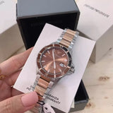 Buy Shop Emporio Armani Diver Quartz Brown Dial Two Tone Steel Strap Watch For Men - AR11340 USA Online